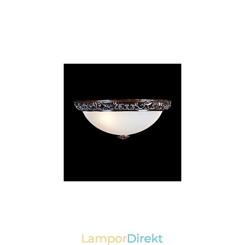 Flush Mount Light Glas Resin Silver Carving European Classic