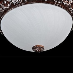 Flush Mount Light Glas Resin Silver Carving European Classic