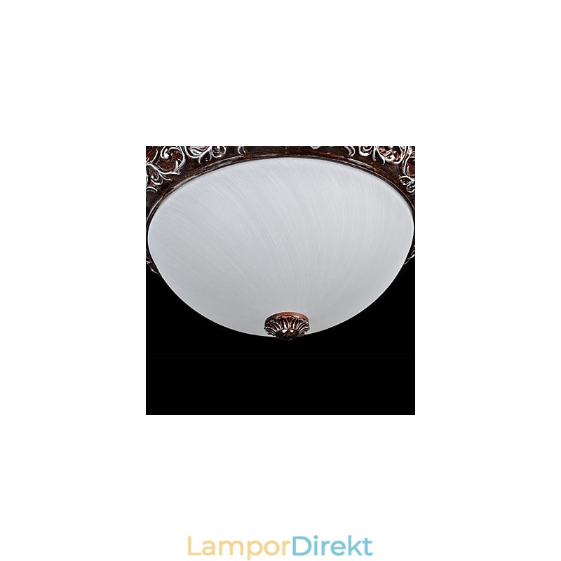 Flush Mount Light Glas Resin Silver Carving European Classic