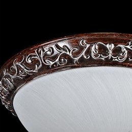 Flush Mount Light Glas Resin Silver Carving European Classic