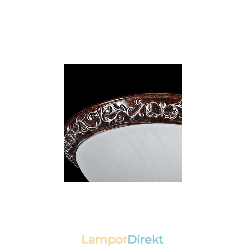 Flush Mount Light Glas Resin Silver Carving European Classic