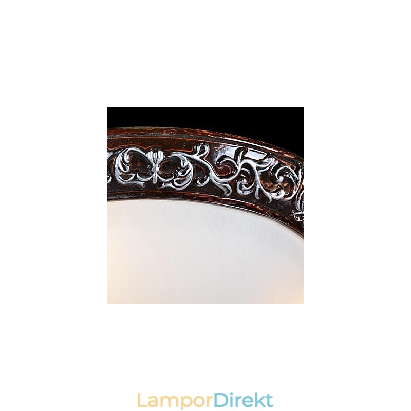 Flush Mount Light Glas Resin Silver Carving European Classic