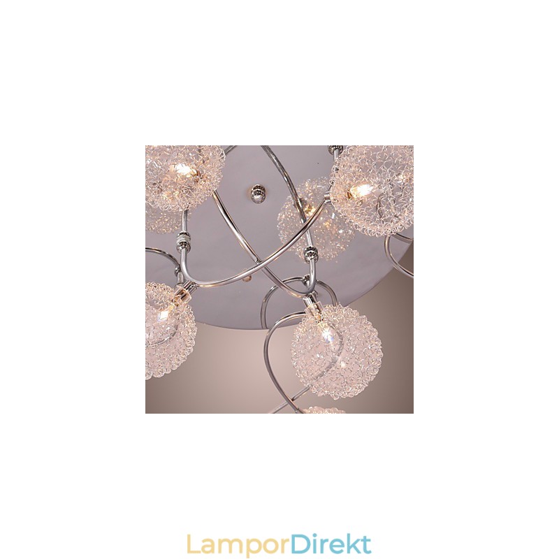G4 Iron Flush Mount Light Med Aluminiumskärmar