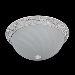 White Flush Mount Light Glas Resin Carving European Classic