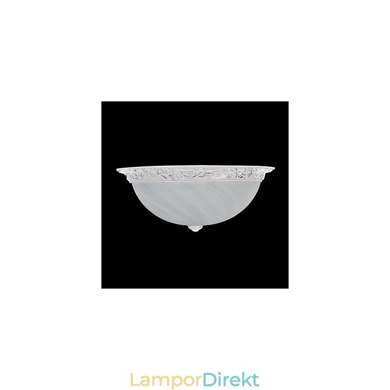 White Flush Mount Light Glas Resin Carving European Classic