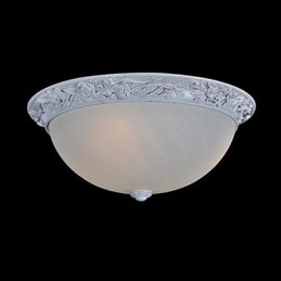 White Flush Mount Light Glas Resin Carving European Classic