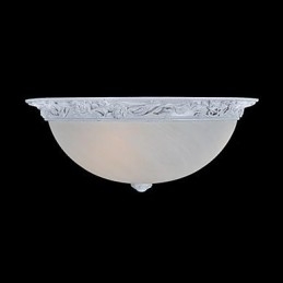 White Flush Mount Light Glas Resin Carving European Classic