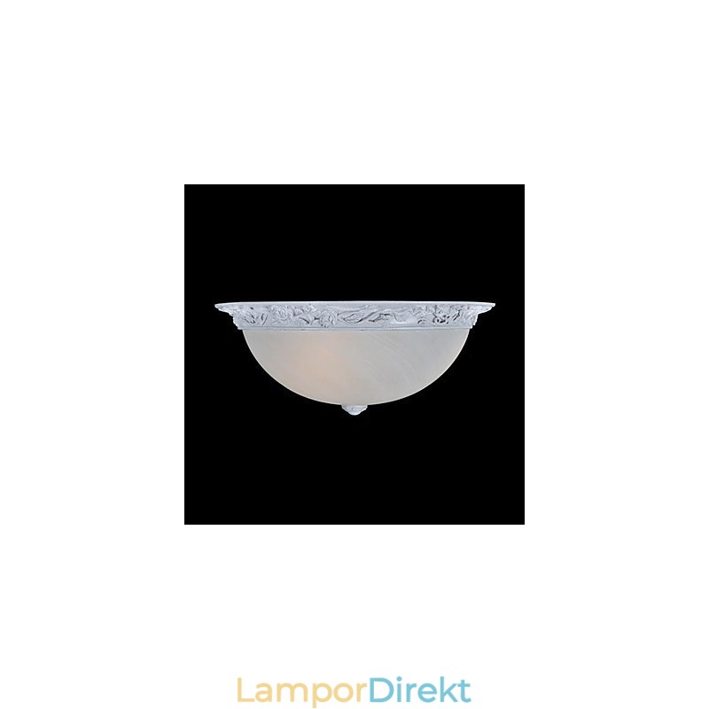 White Flush Mount Light Glas Resin Carving European Classic