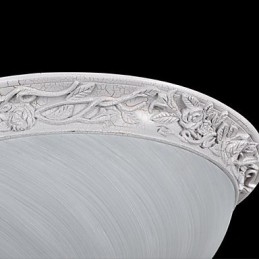 White Flush Mount Light Glas Resin Carving European Classic