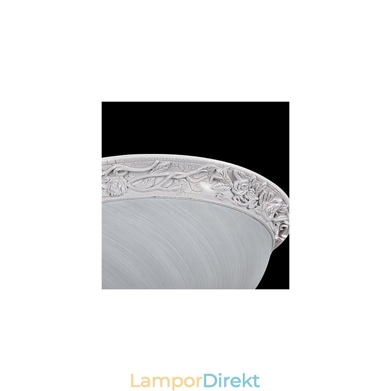 White Flush Mount Light Glas Resin Carving European Classic