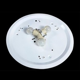 White Flush Mount Light Glas Resin Carving European Classic