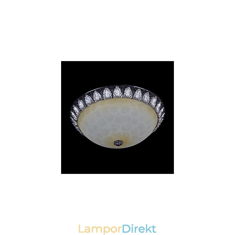 Flush Mount Ljusmönster Glas Resin Silver Carving European Classic