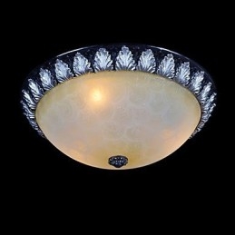 Flush Mount Ljusmönster Glas Resin Silver Carving European Classic