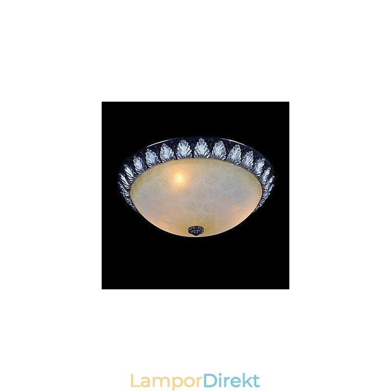 Flush Mount Ljusmönster Glas Resin Silver Carving European Classic