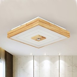 Modern Samtida Mini Style Målning Trä Bambu Flush Mount