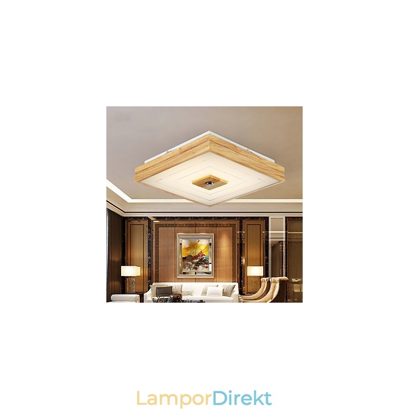 Modern Samtida Mini Style Målning Trä Bambu Flush Mount