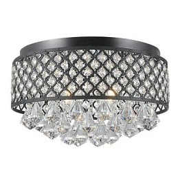 Traditionell Klassisk Kristallmålning Metall Flush Mount