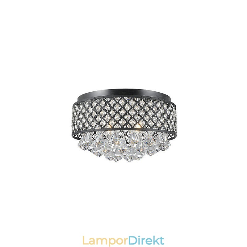 Traditionell Klassisk Kristallmålning Metall Flush Mount