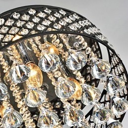 Traditionell Klassisk Kristallmålning Metall Flush Mount