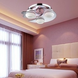Flush Mount 3 Lampor Modernt Mode Kontrakterad Vit Rostfritt Stål Metall