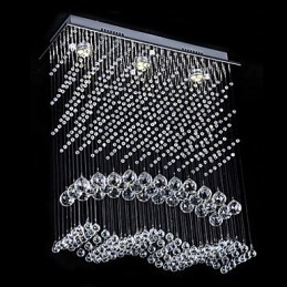 Modern Och Modern Kristall Galvaniserad Ljuskrona Flush Mount