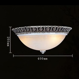 Mörkbrun Flush Mount Ljus Glas Resin Mönster Carving European Classic