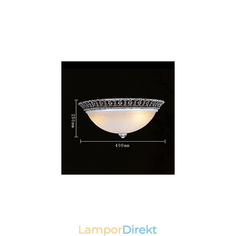 Mörkbrun Flush Mount Ljus Glas Resin Mönster Carving European Classic