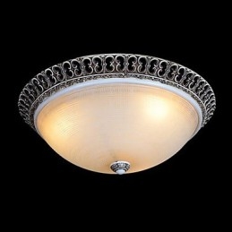 Mörkbrun Flush Mount Ljus Glas Resin Mönster Carving European Classic