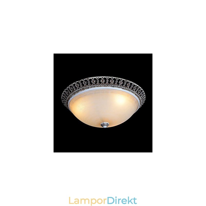 Mörkbrun Flush Mount Ljus Glas Resin Mönster Carving European Classic