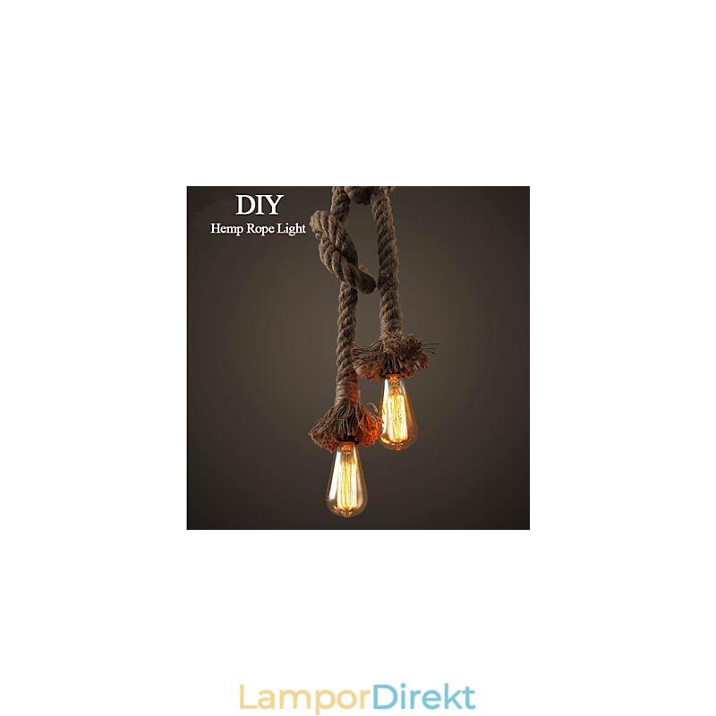 1 Lätt Diy Art Hamp Rope Light Creative Hemp Rope Droplight