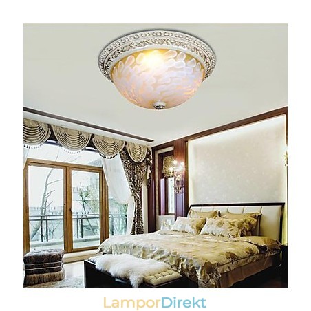 White Flush Mount Ljusmönster Glas Resin Gold Carving European Classic White Flush Mount Ljusmönster Glas Resin Gold Carving European Classic