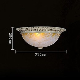 White Flush Mount Ljusmönster Glas Resin Gold Carving European Classic