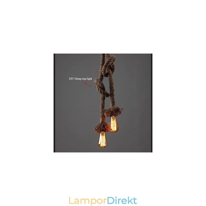1 Lätt Diy Art Hamp Rope Light Creative Hemp Rope Droplight