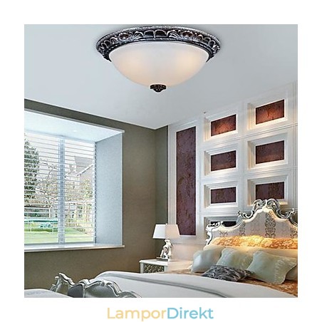 Flush Mount Light Glas Resin Silver Carving Retro European Classic Flush Mount Light Glas Resin Silver Carving Retro European Classic