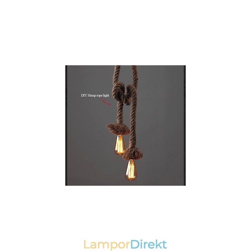 1 Lätt Diy Art Hamp Rope Light Creative Hemp Rope Droplight