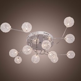 G4 12 Ljus Iron Flush Mount Light Med Aluminiumskärmar