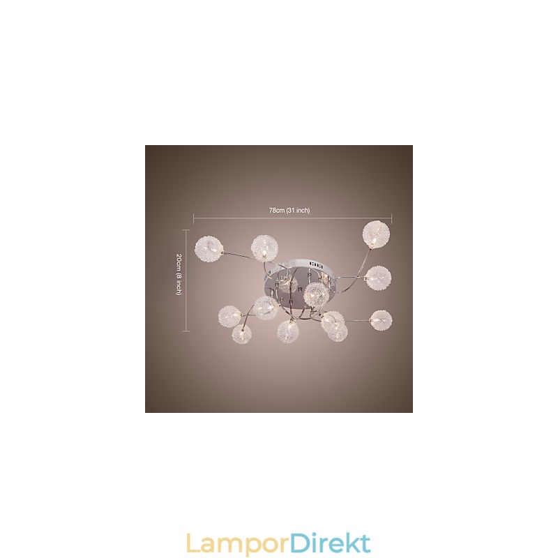 G4 12 Ljus Iron Flush Mount Light Med Aluminiumskärmar