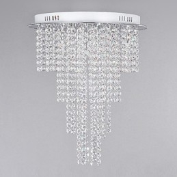 Crystal Flush Mount 8 Light Contemporary Metal Galvanisering