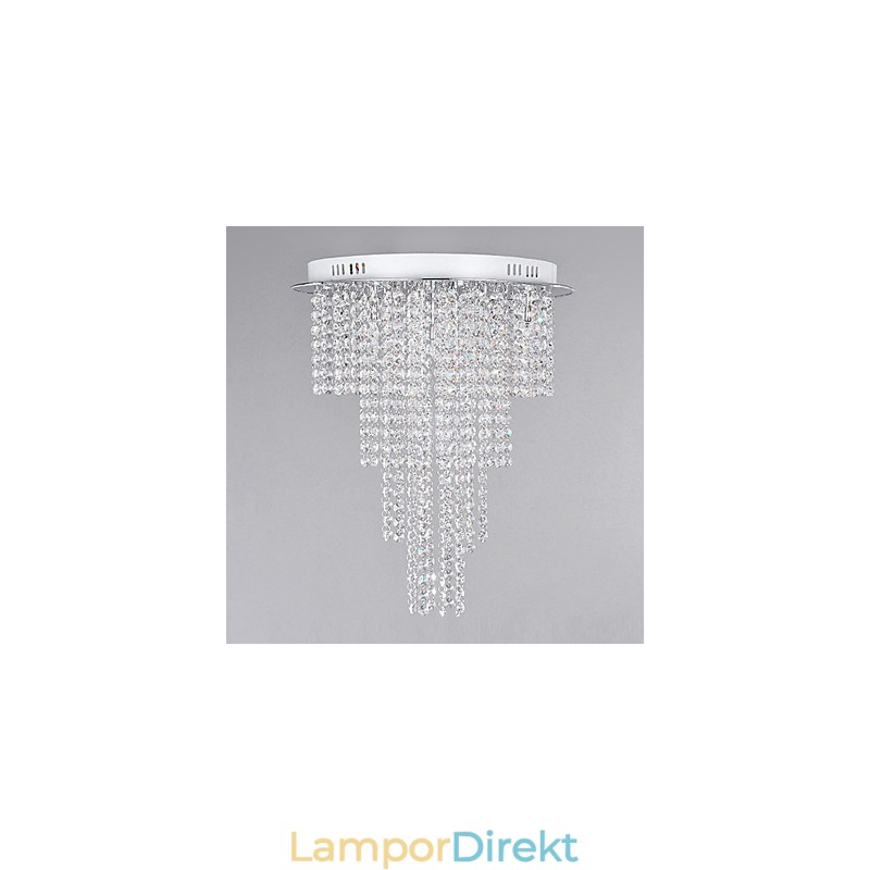 Crystal Flush Mount 8 Light Contemporary Metal Galvanisering