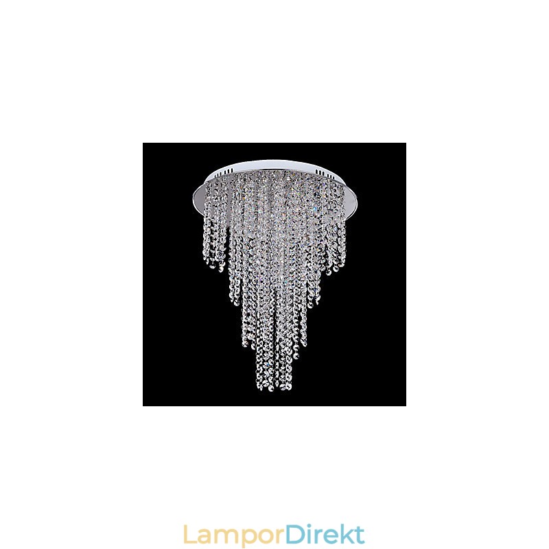 Crystal Flush Mount 8 Light Contemporary Metal Galvanisering