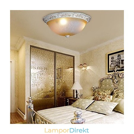 White Flush Mount Ljusgul Vit Glas Hartsmönster Carving European Classic White Flush Mount Ljusgul Vit Glas Hartsmönster Carving European Classic