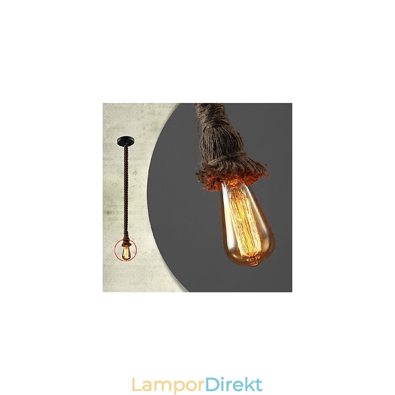 1 Lätt Diy Art Hamp Rope Light Creative Hemp Rope Droplight