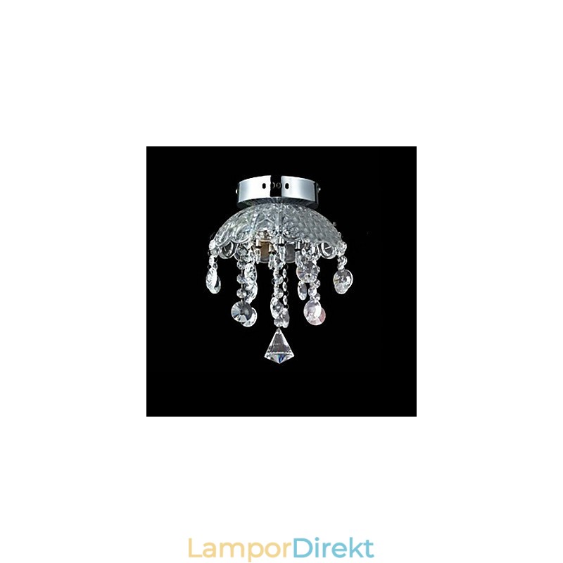 Crystal Semi Flush Mount Med 3 Lampor