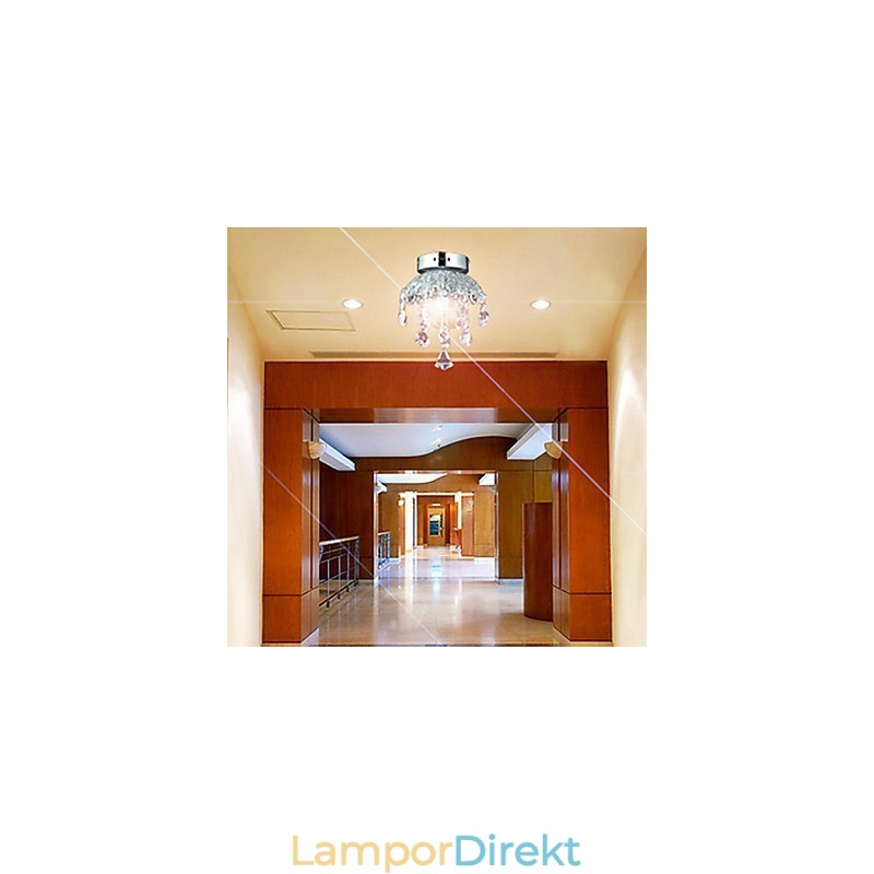 Crystal Semi Flush Mount Med 3 Lampor