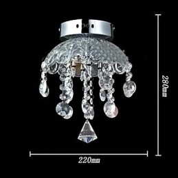 Crystal Semi Flush Mount Med 3 Lampor