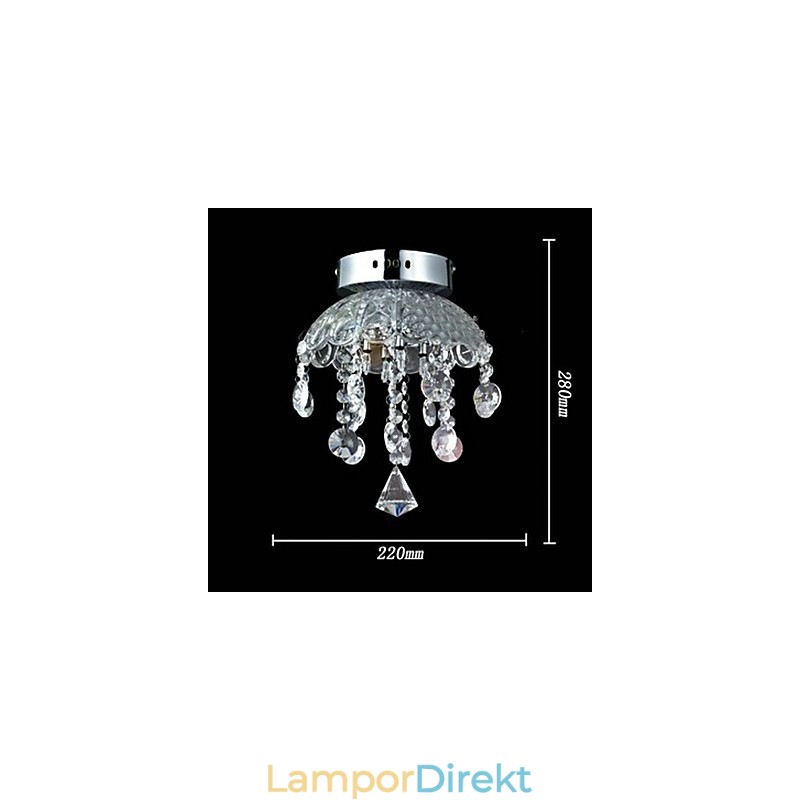 Crystal Semi Flush Mount Med 3 Lampor