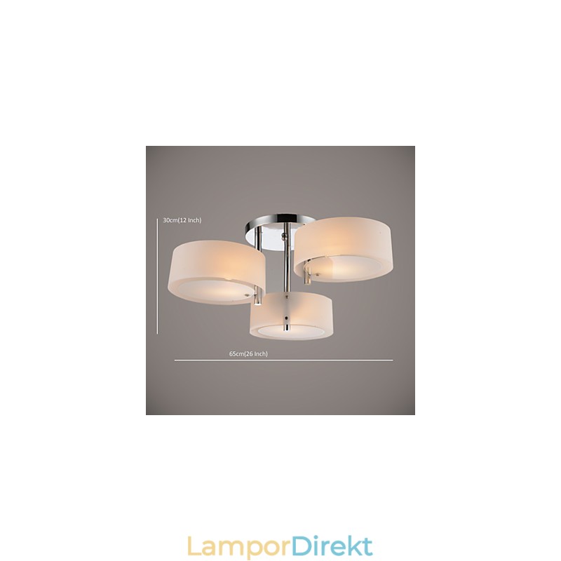 Flush Mount Modern Contemporary 3 Lights Ceiling Light Metal