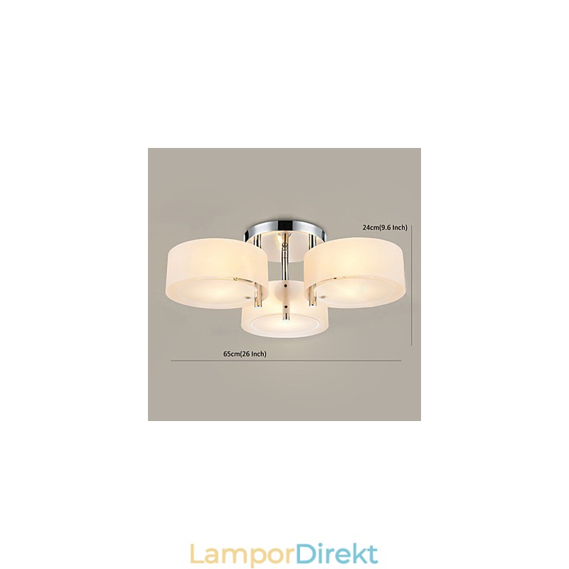 Flush Mount Modern Contemporary 3 Lights Ceiling Light Metal