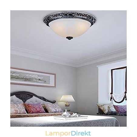 Flush Mount Light Glas Resin Silver Carving Retro European Classic Flush Mount Light Glas Resin Silver Carving Retro European Classic