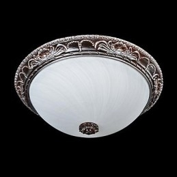 Flush Mount Light Glas Resin Silver Carving Retro European Classic